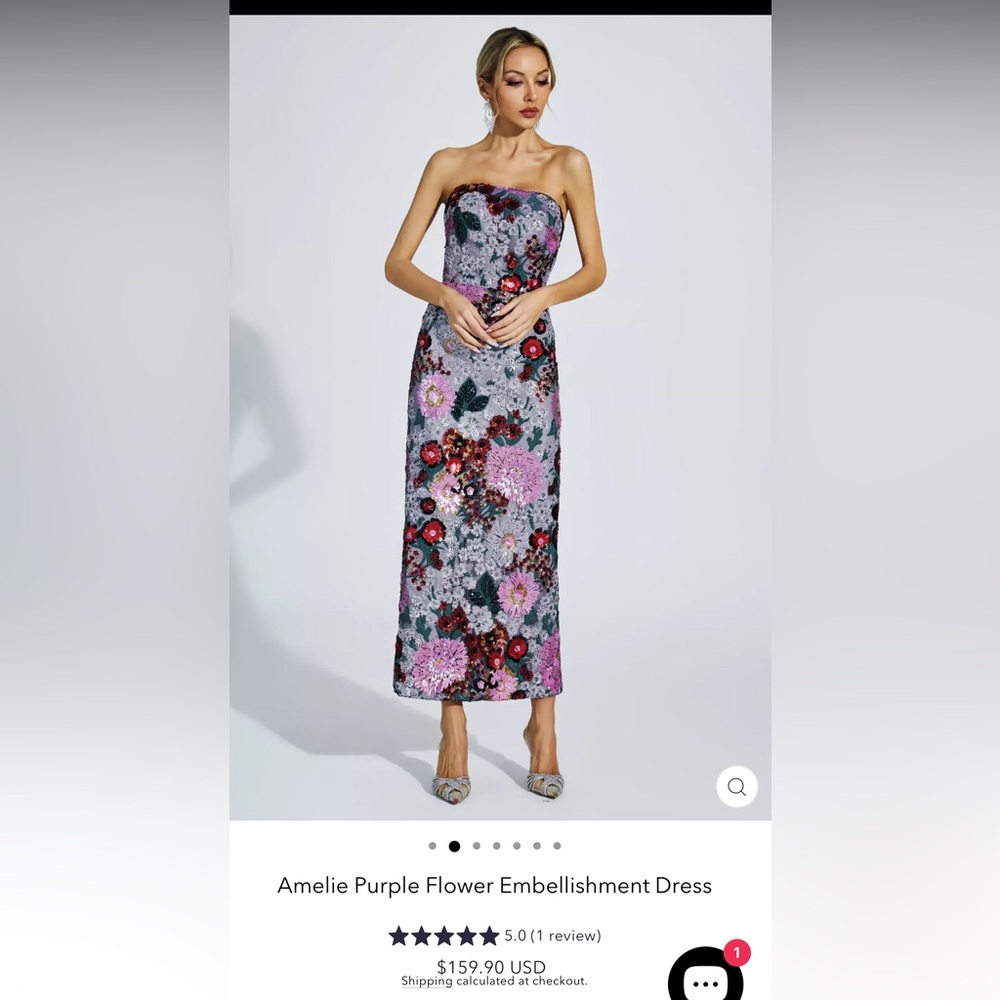 Brand new abundance sequin floral dress